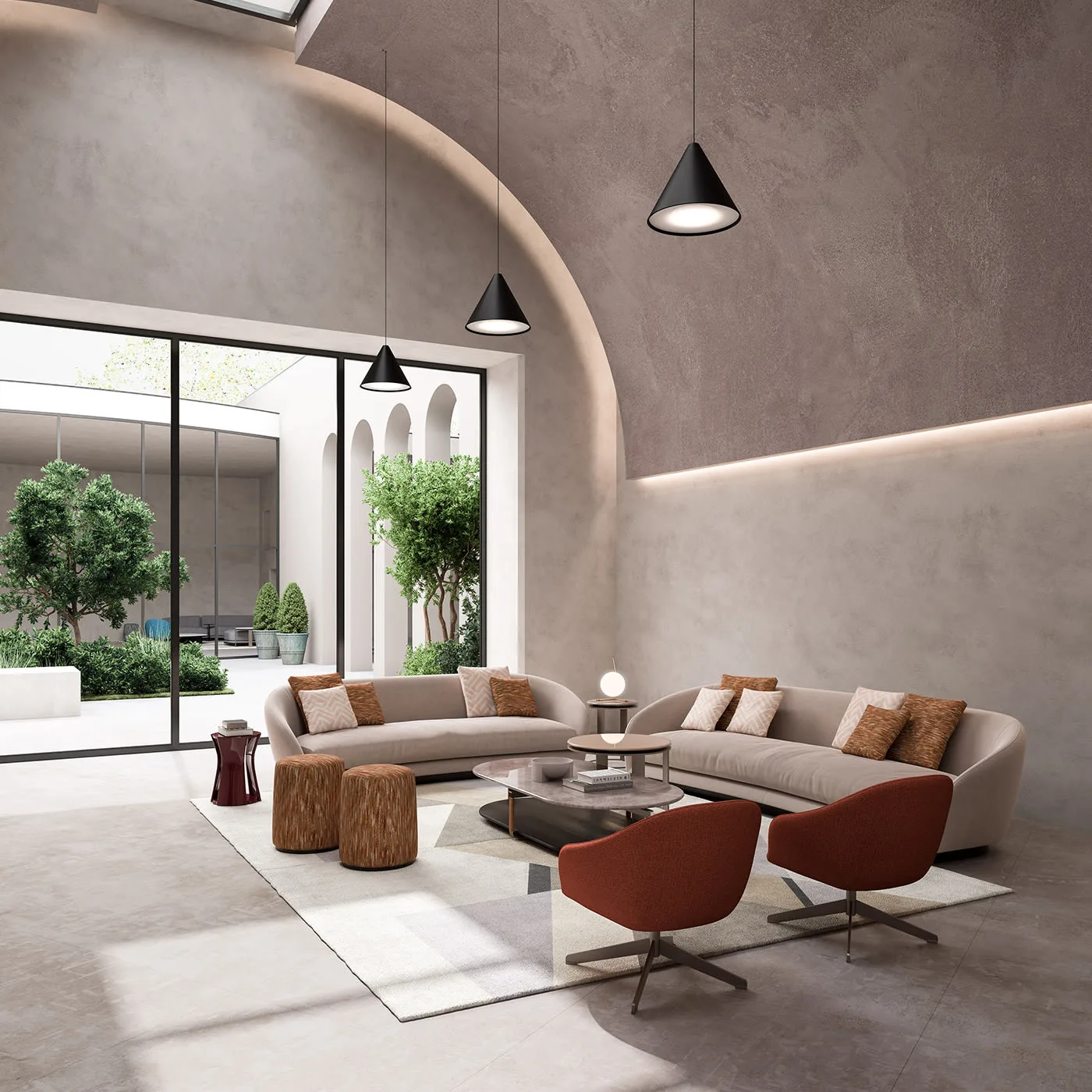 Red Swivelling Armchair