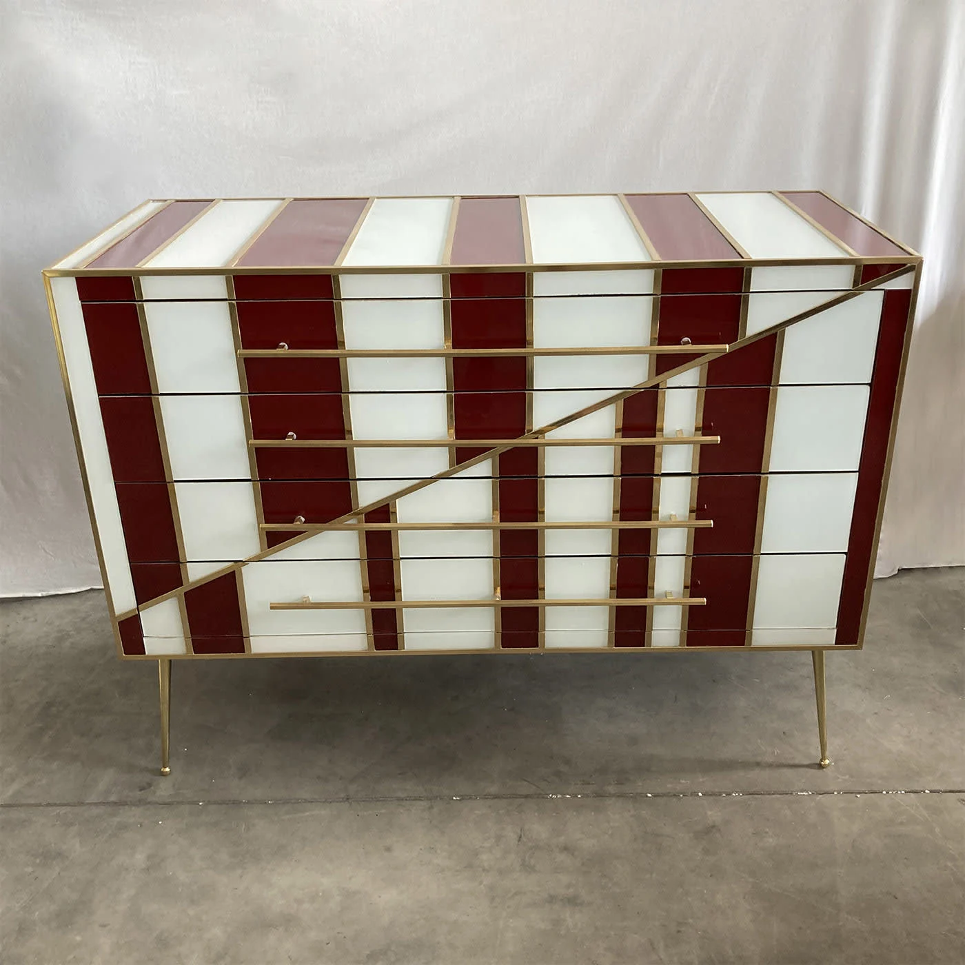 Red and White Dresser