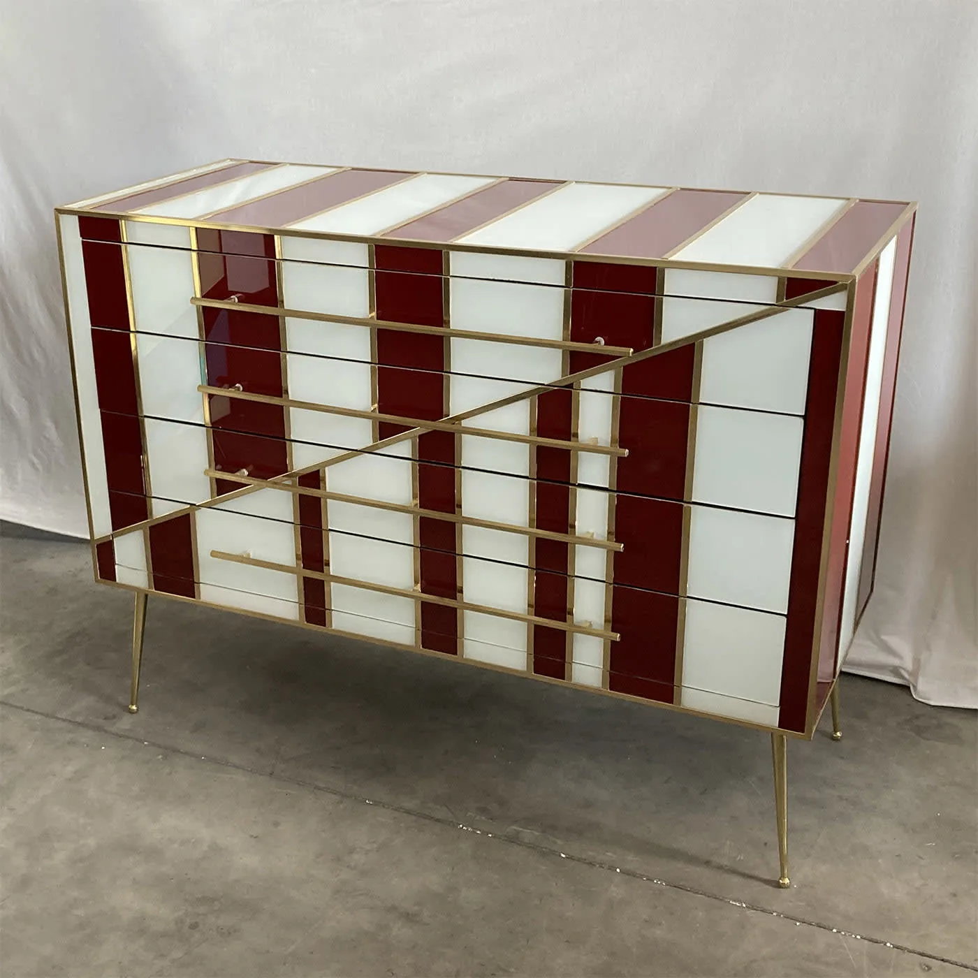 Red and White Dresser