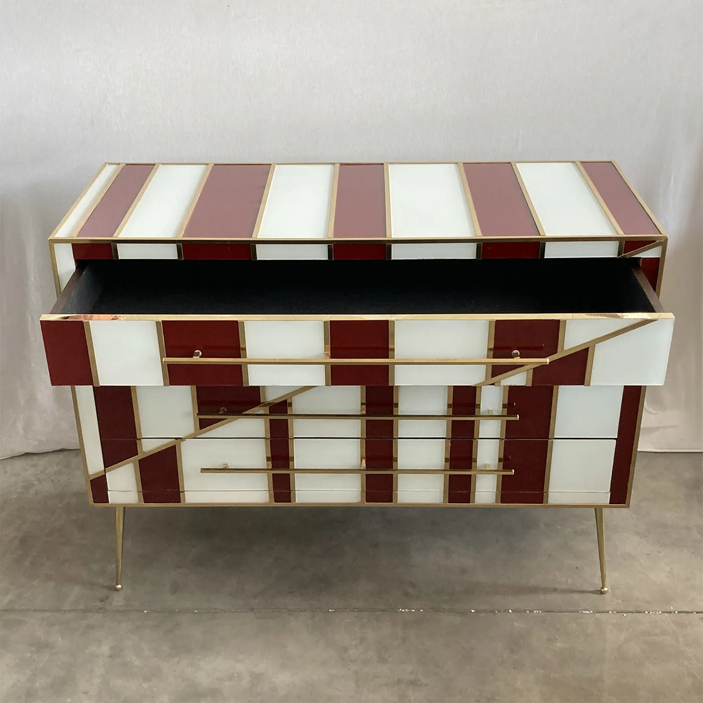 Red and White Dresser