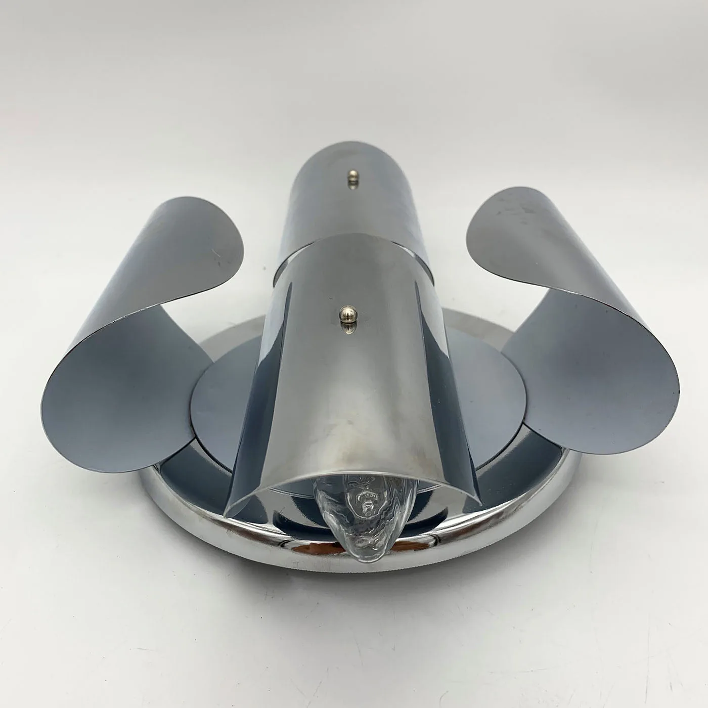 Reggiani 1970 Set of 2 Chrome Metal Sconces