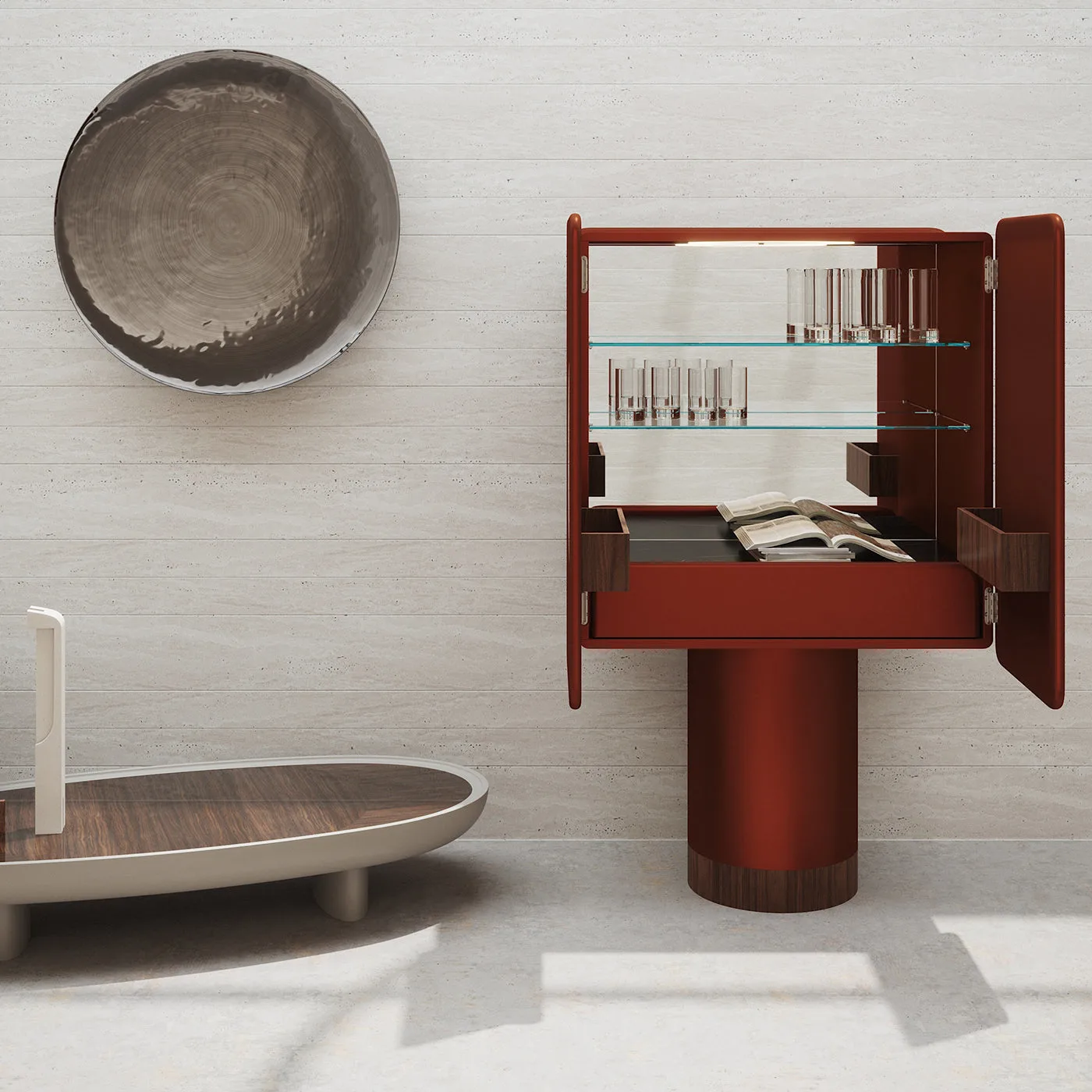 Regis 2 Door Coppery Bar Cabinet