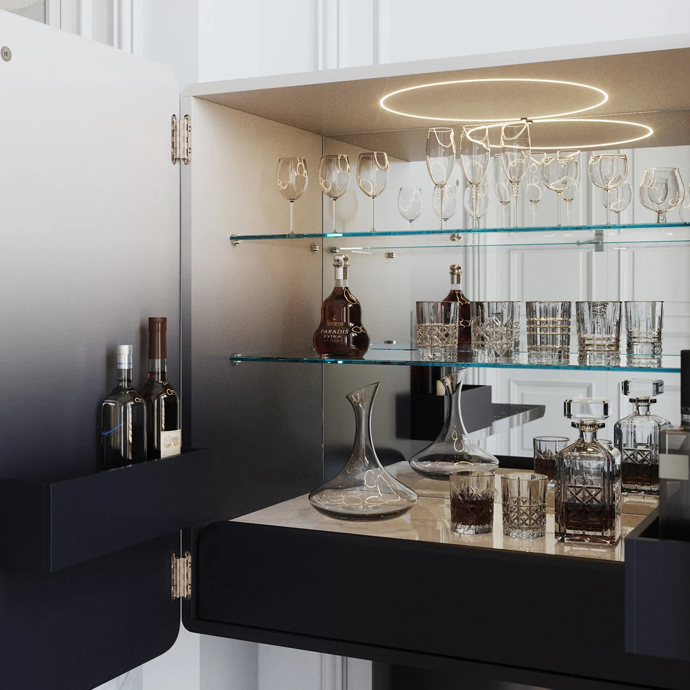 Regis 2 Door Gradient Bar Cabinet