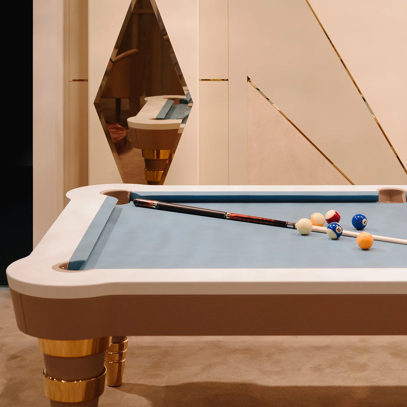 Regis Powder Blue Pool Table By Pino Vismara