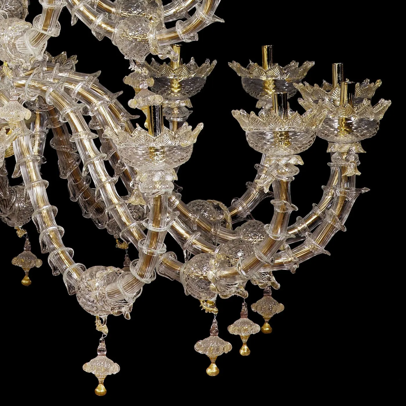 Rezzonico-style Gold and Crystal Chandelier 2
