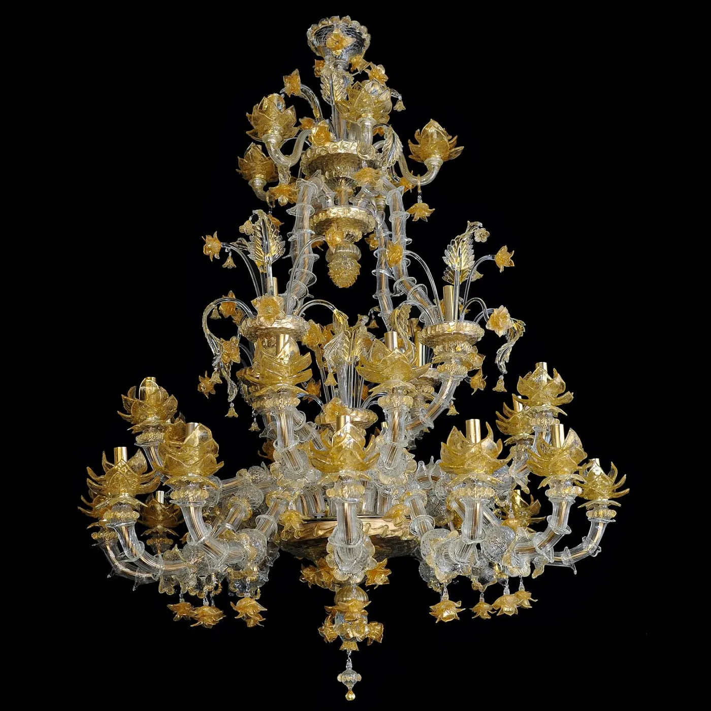 Rezzonico-style Gold and Crystal Chandelier 4