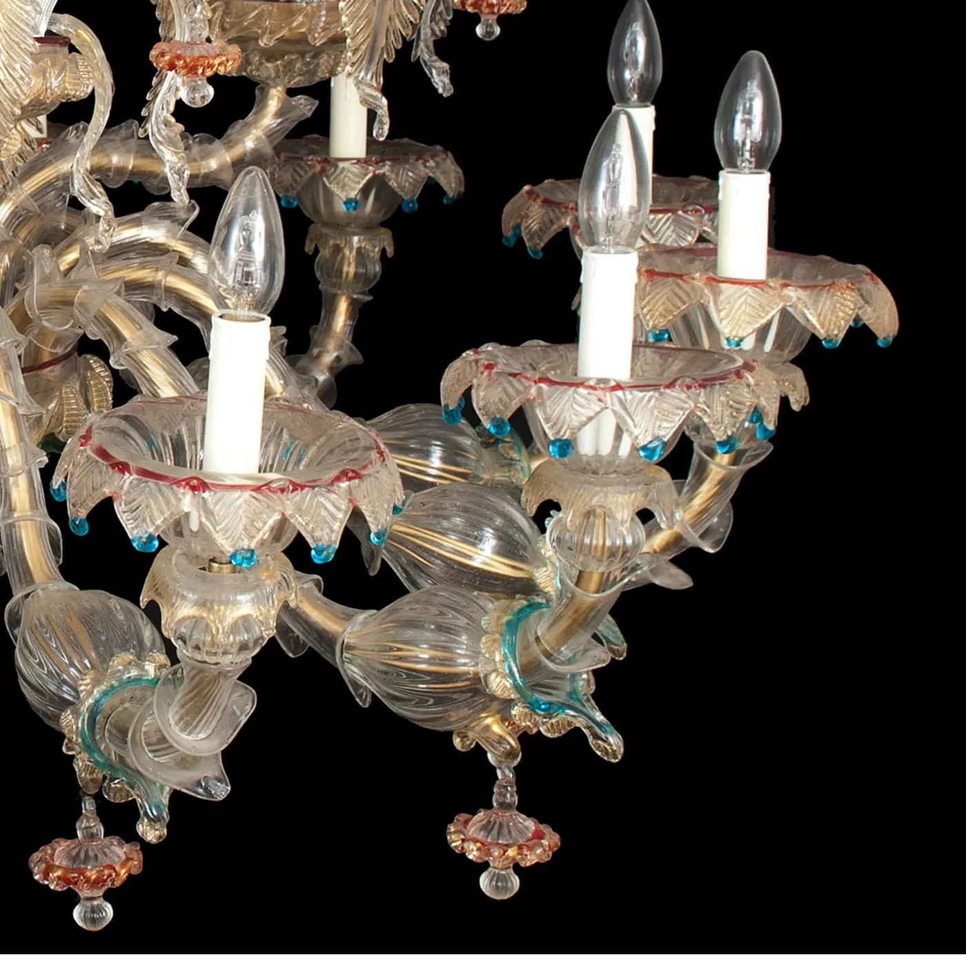Rezzonico-style Gold and Crystal Chandelier 5