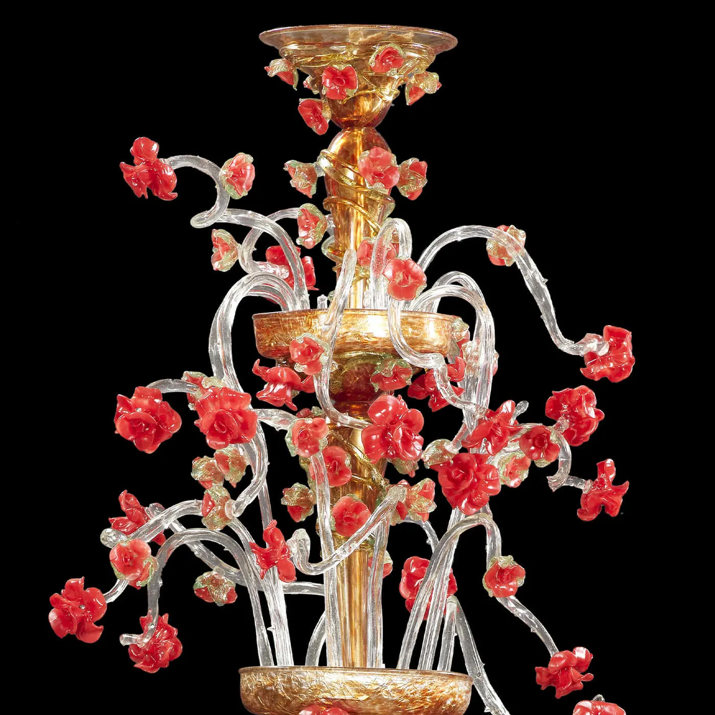 Rezzonico-style Red and Gold Chandelier