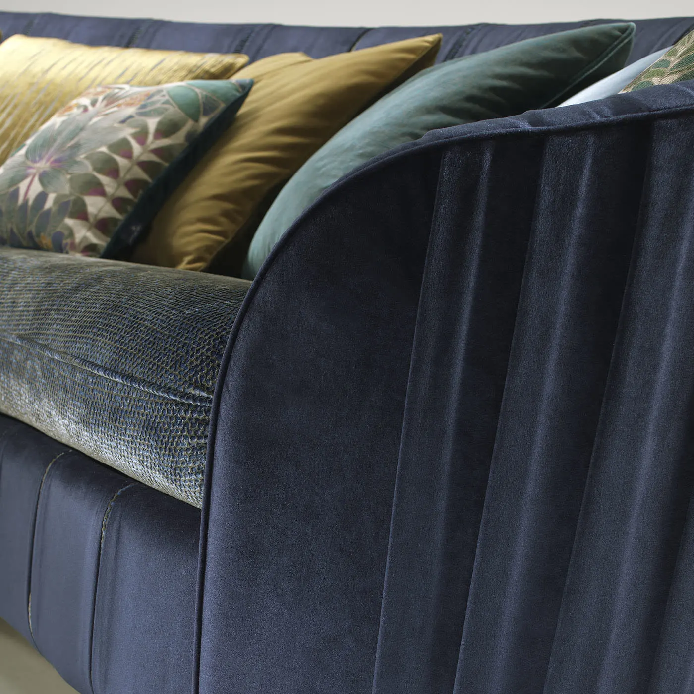 Ritz Curved Blue Sofa