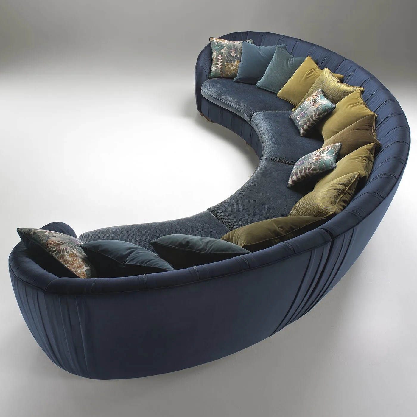 Ritz Curved Blue Sofa