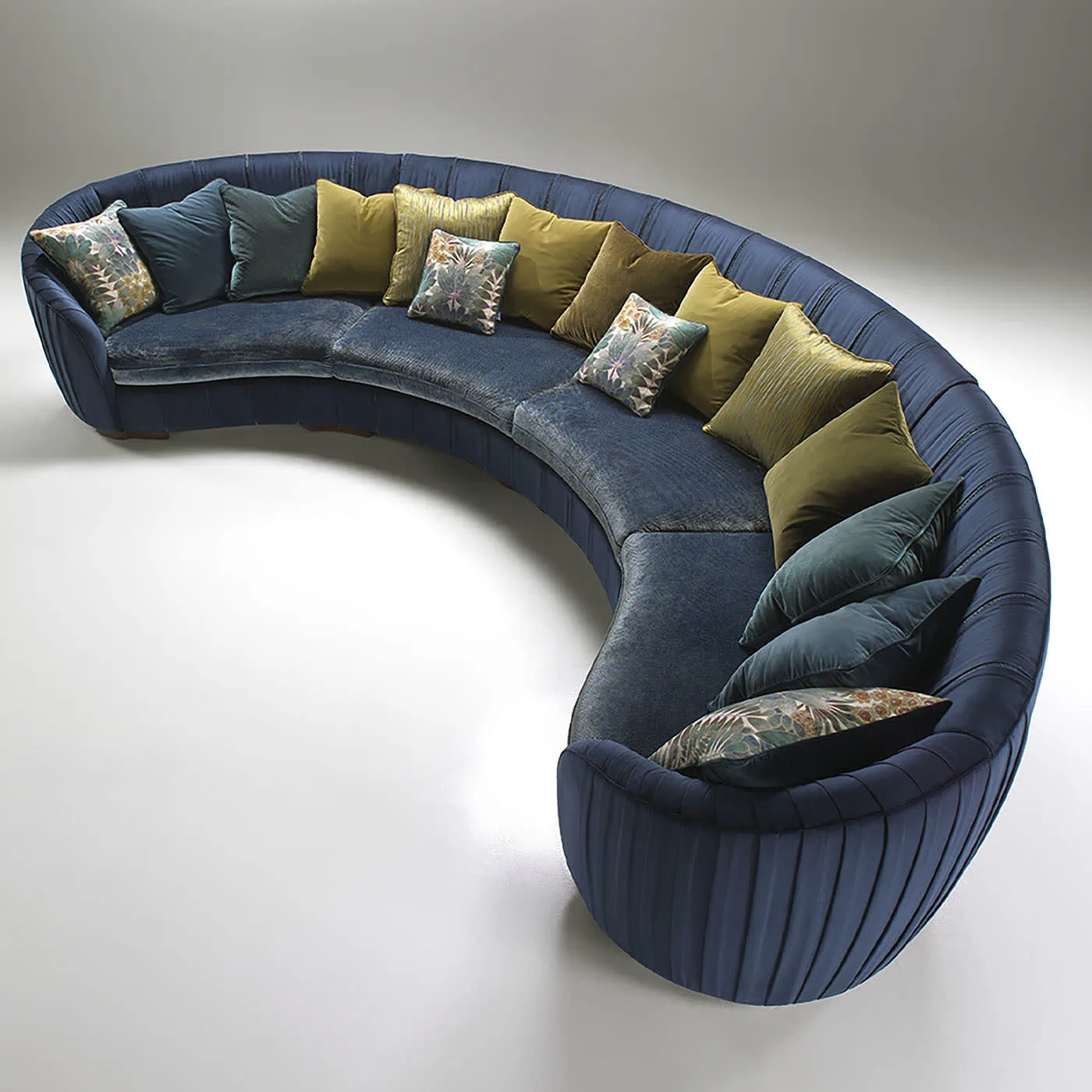 Ritz Curved Blue Sofa