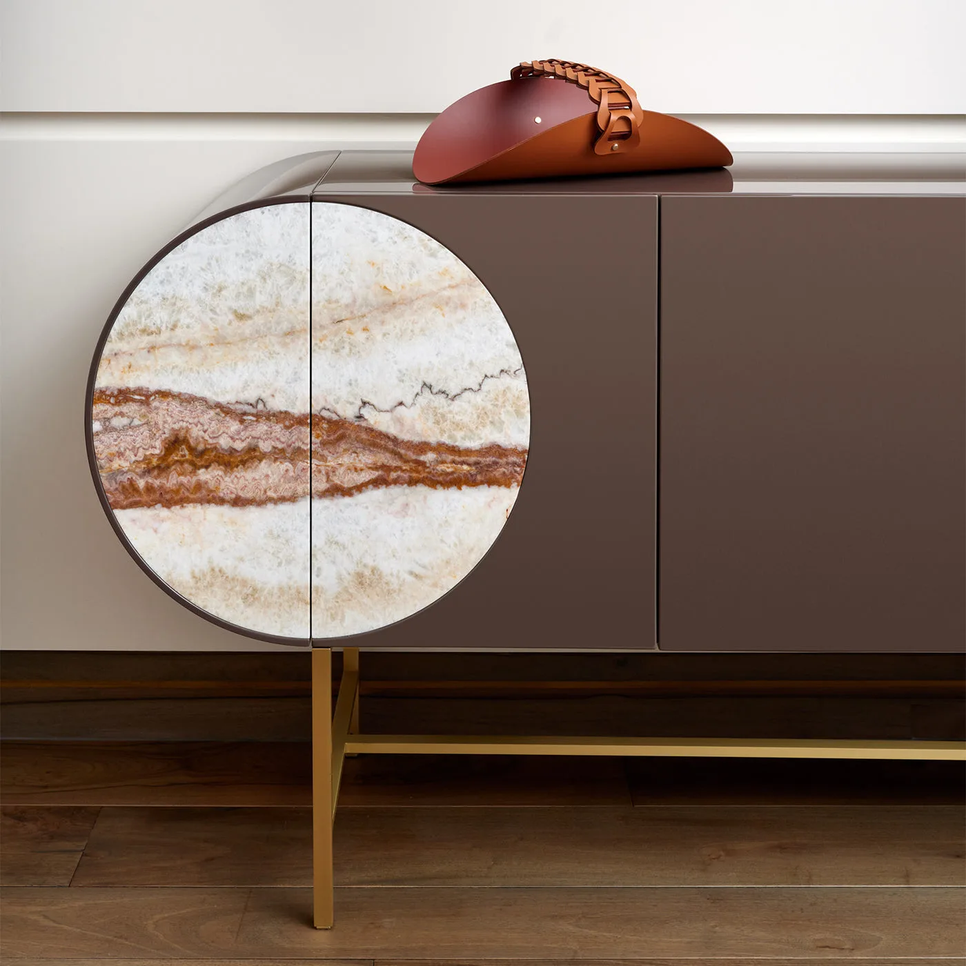 Riviera Cognac & Bordeaux Leather Vide Poche