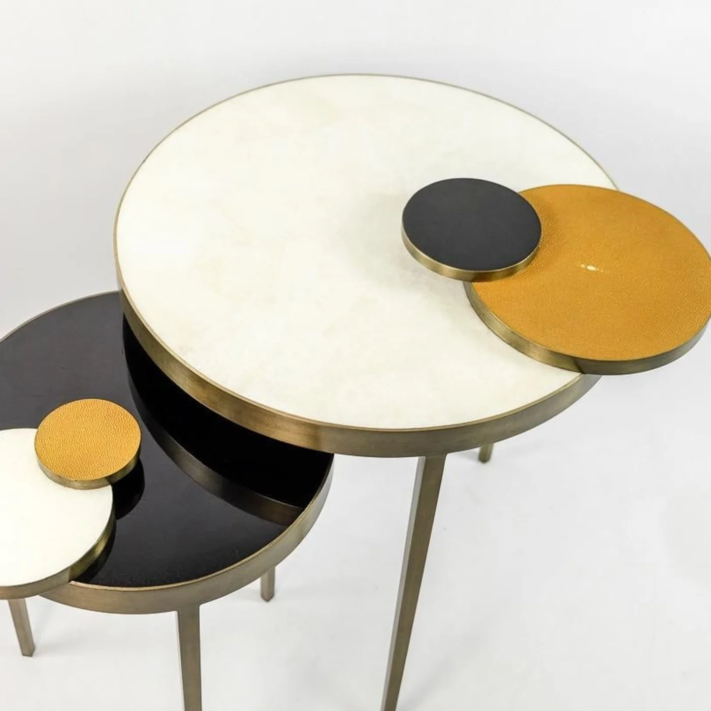 Rock Crystal And Brass Nesting Tables