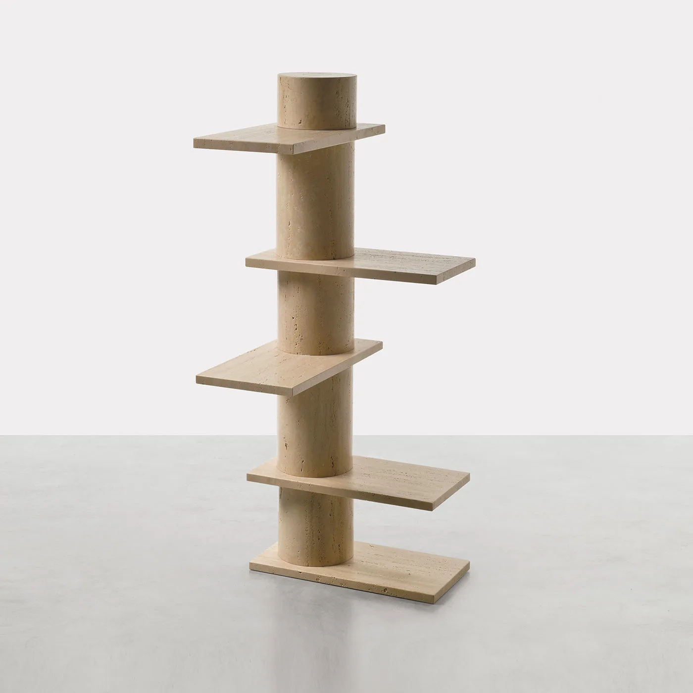 Roma Solid Travertine Bookcase By Dainelli Studio