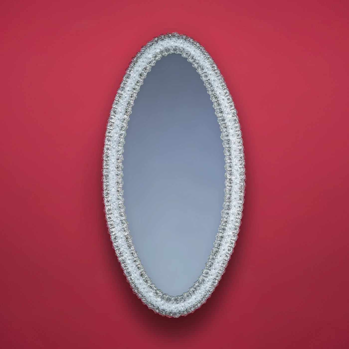 Roseto Oval Murano Glass Mirror