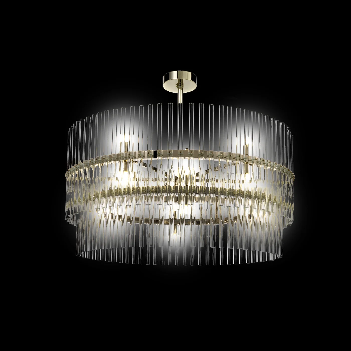 Round Chandelier Glass and Metal