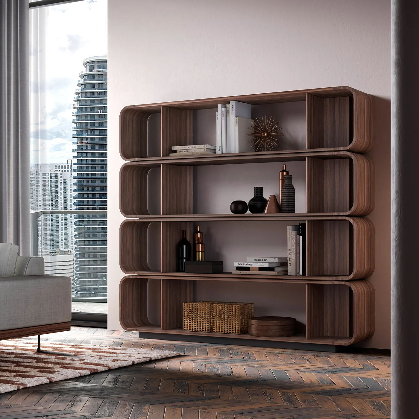 Round Up Walnut Bookcase