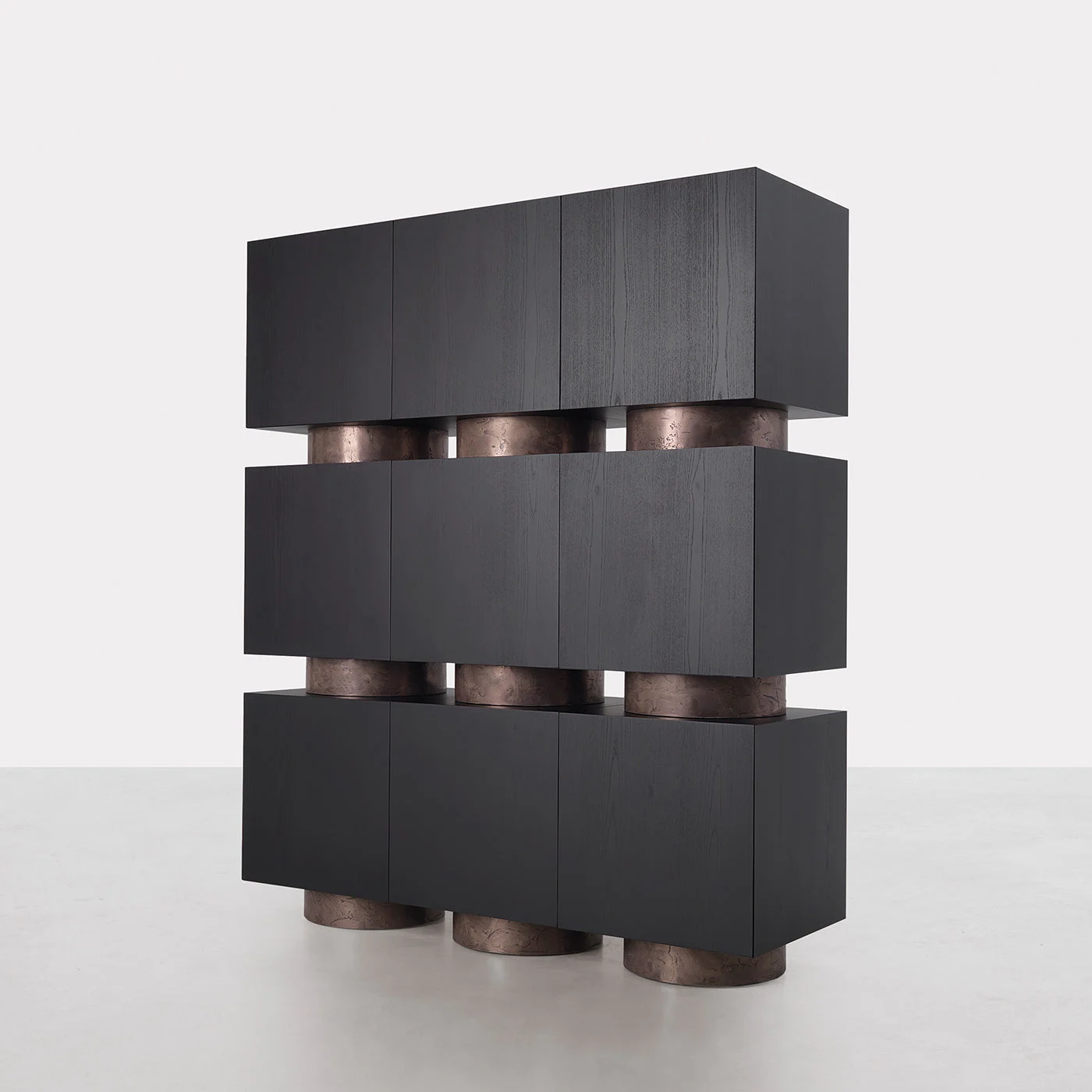 Rubik Black Matt Ash Veneer Cabinet