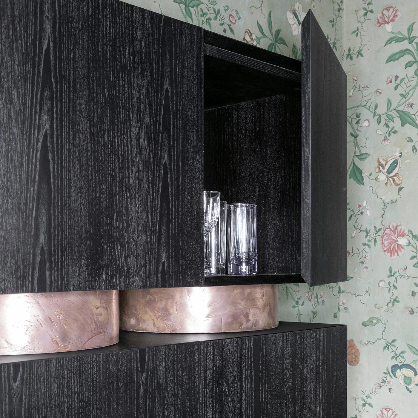 Rubik Black Matt Ash Veneer Cabinet