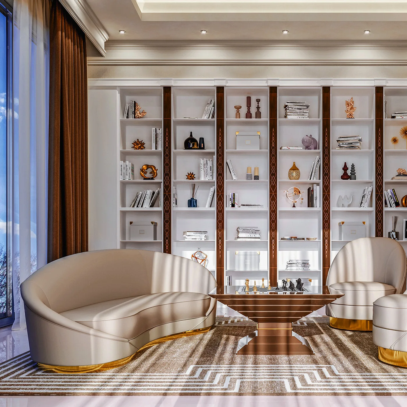 Scaccomatto Beige Chess Table Sq By Pino Vismara