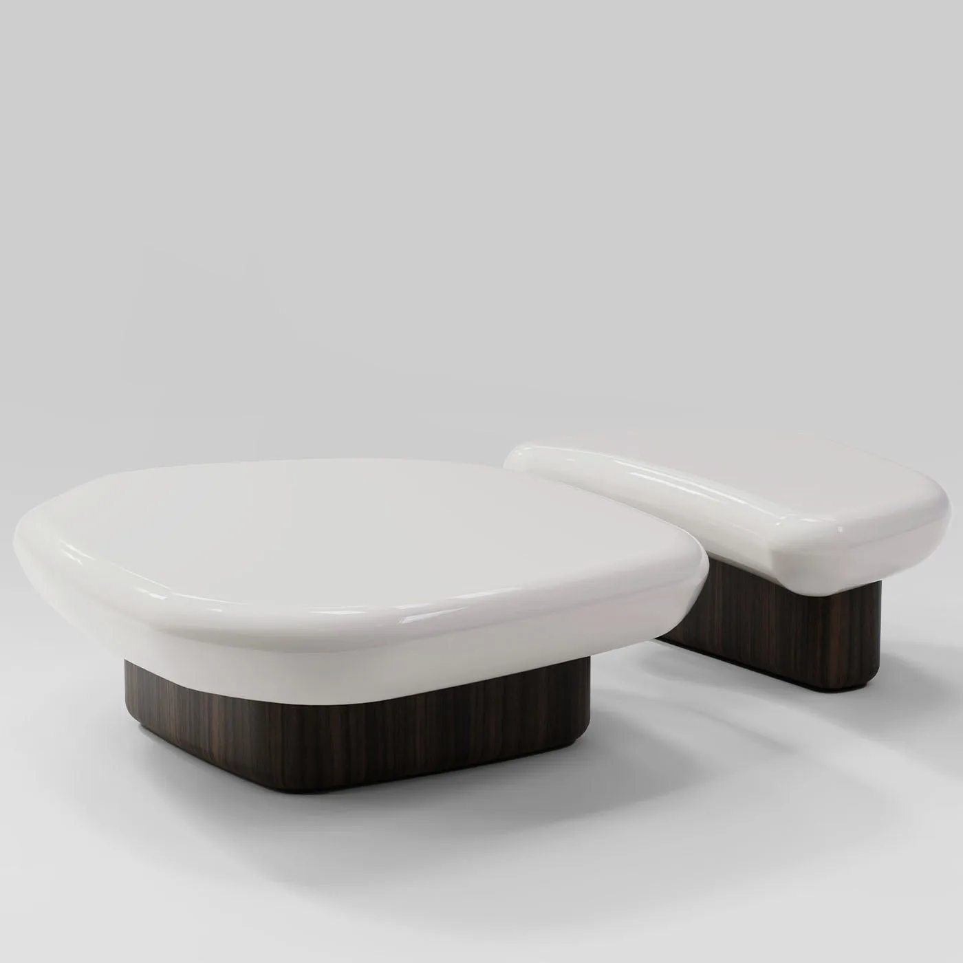 Set Of 2 Kawa Walnut Coffee Tables