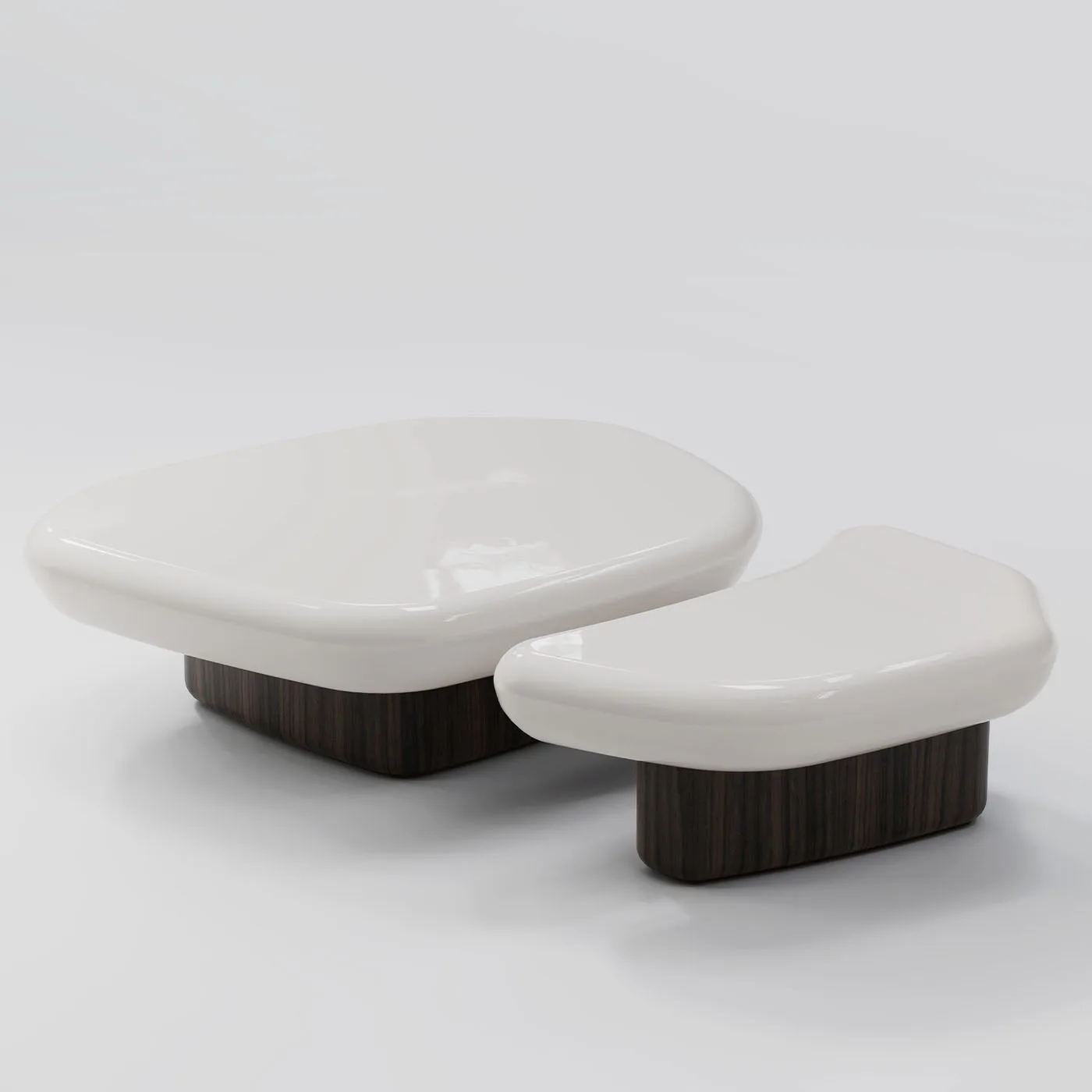 Set Of 2 Kawa Walnut Coffee Tables