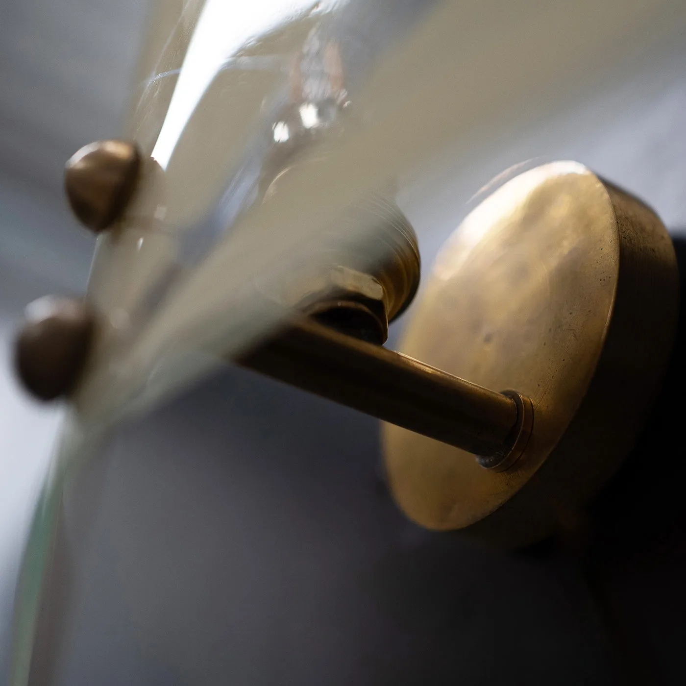 Set of 2 Curved Beige Glass Wall Light