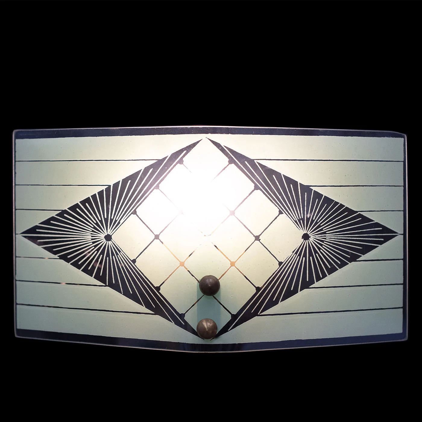 Set of 2 Curved Beige Glass Wall Light