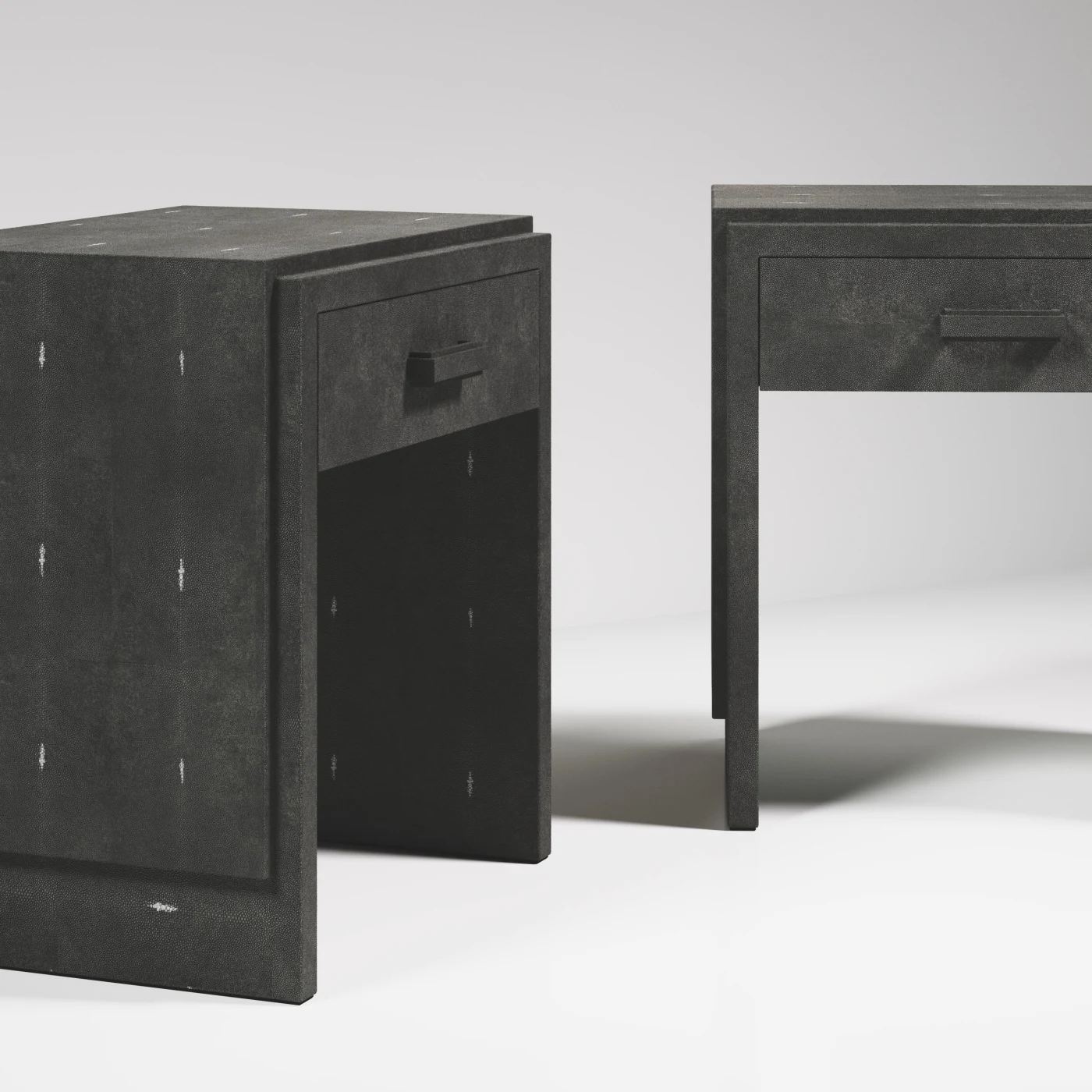Set of Two Shagreen Nightstands