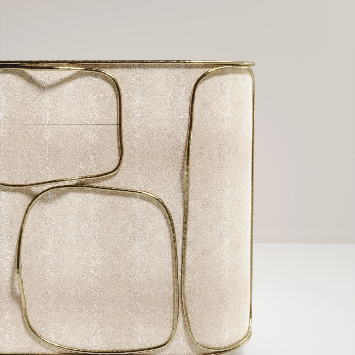 Shagreen Buffet with Bronze Patina Brass