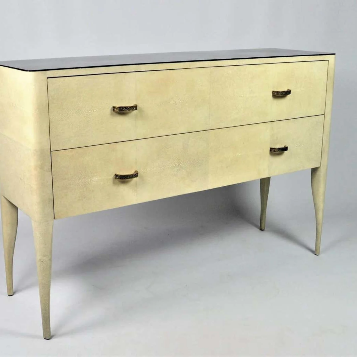 Shagreen Chest of Drawers 2 Drawers With Black Stone Marquetry