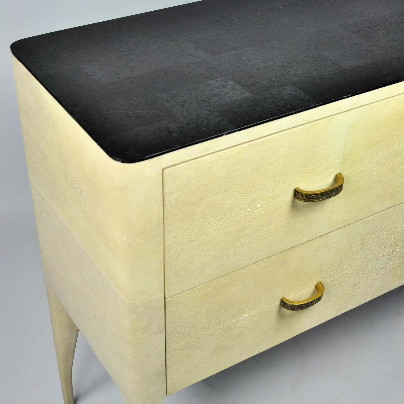 Shagreen Chest of Drawers 2 Drawers With Black Stone Marquetry
