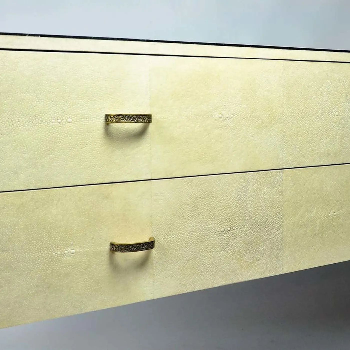 Shagreen Chest of Drawers 2 Drawers With Black Stone Marquetry