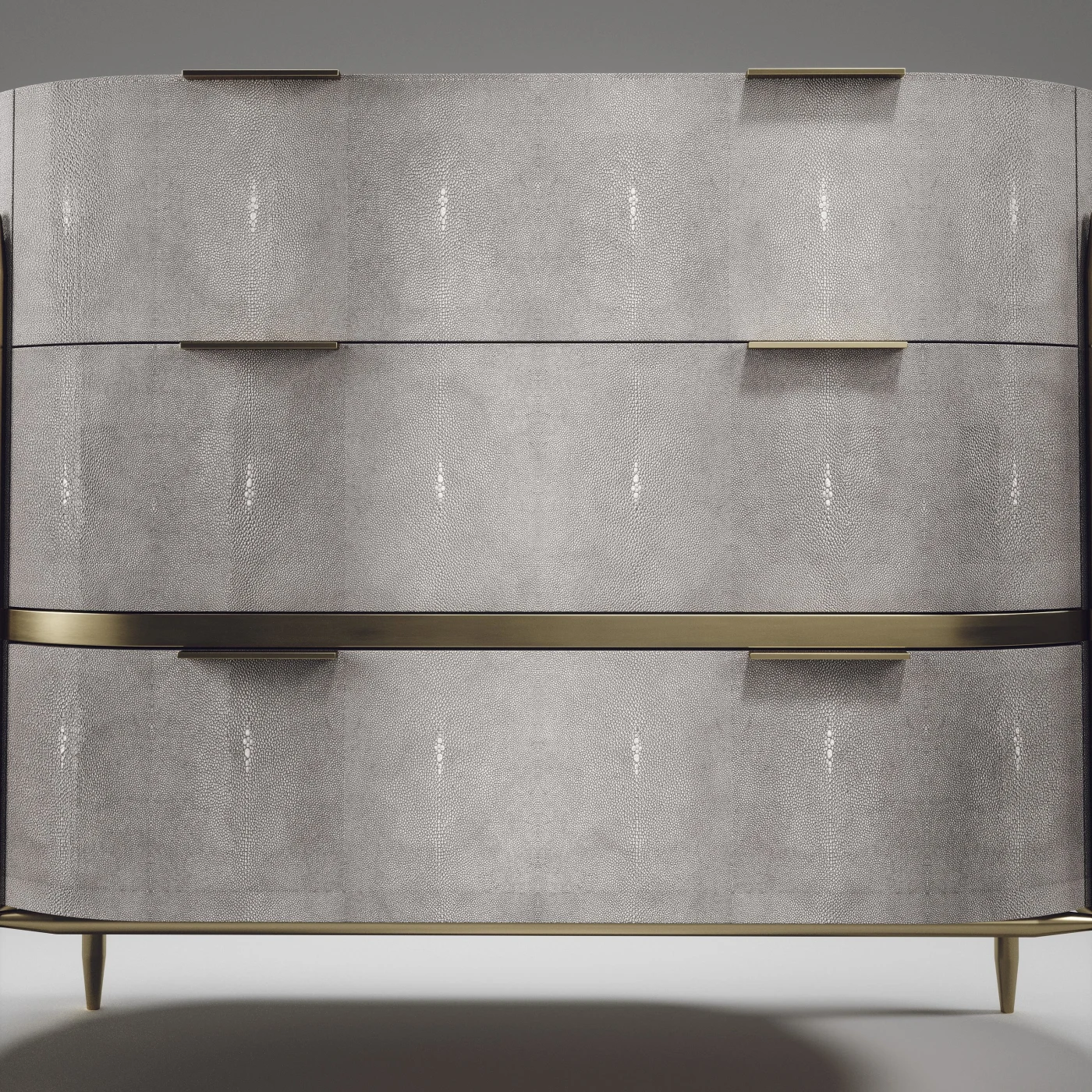 Shagreen Chest of Drawers with Brass Accents