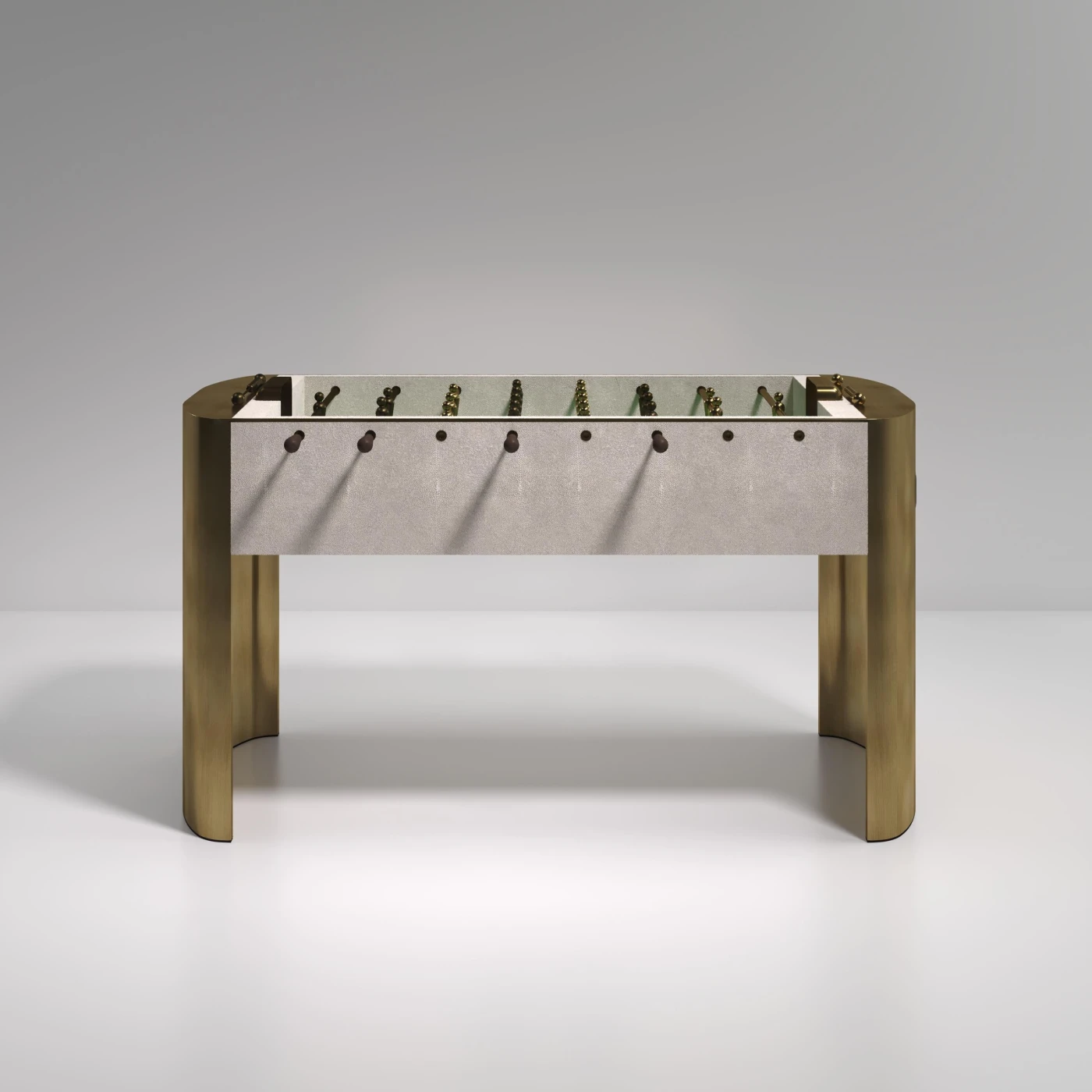 Shagreen Foosball Table with Bronze Patina Brass Accents