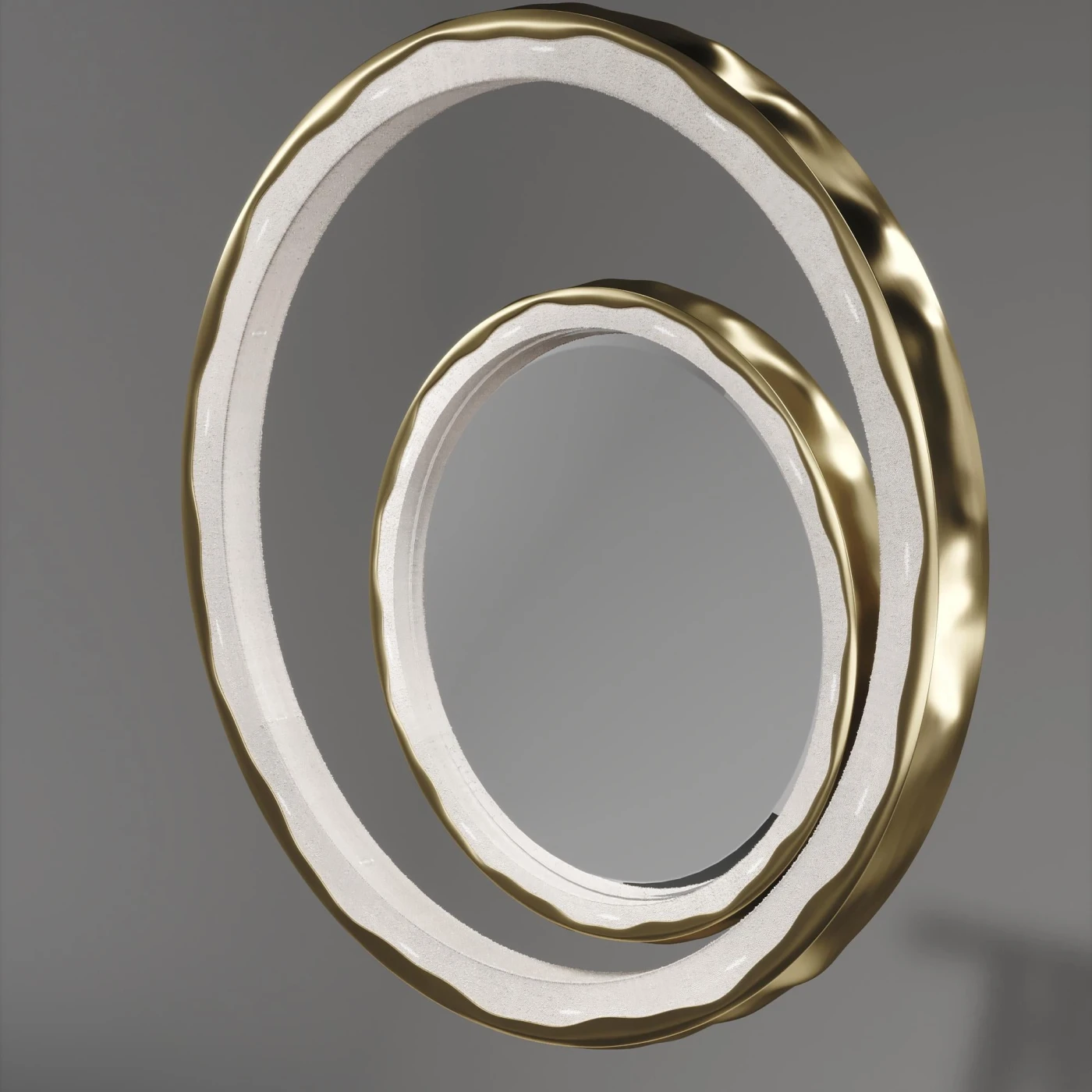 Shagreen Mirror with Bronze Patina Brass Frame