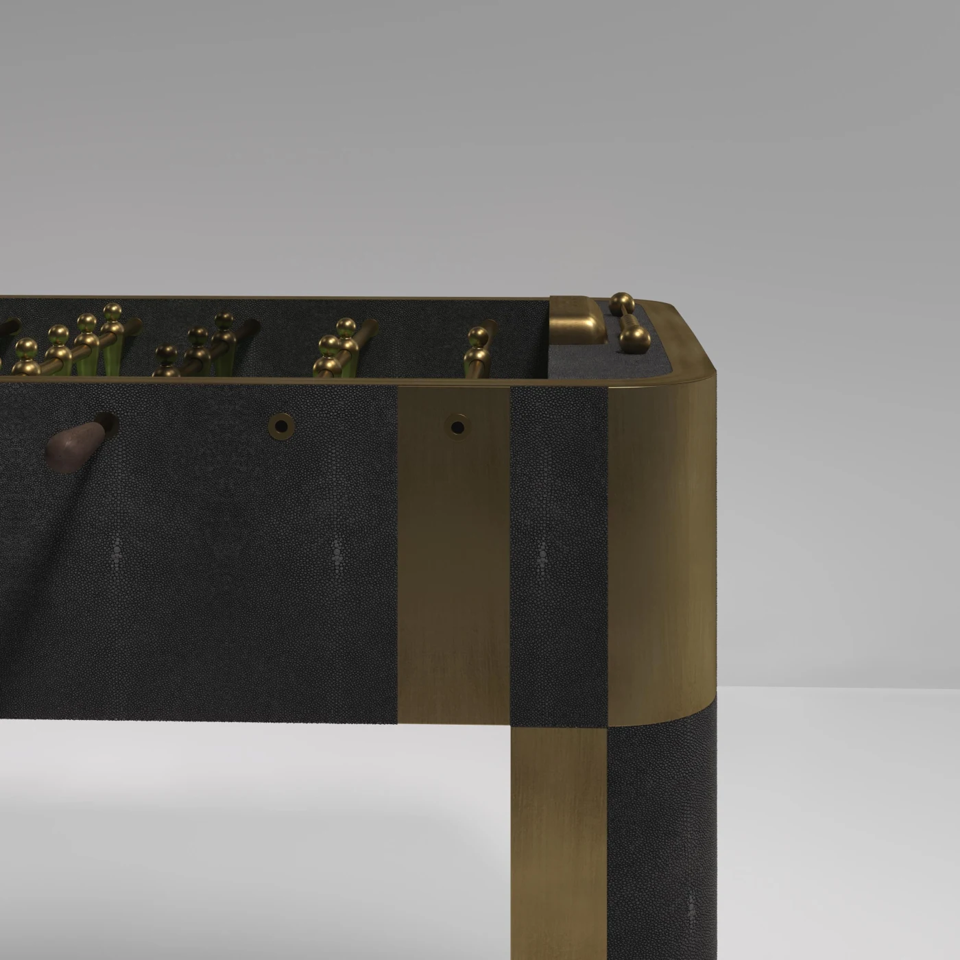 Shagreen Stingray Foosball Table with Bronze-Patina Brass Accents