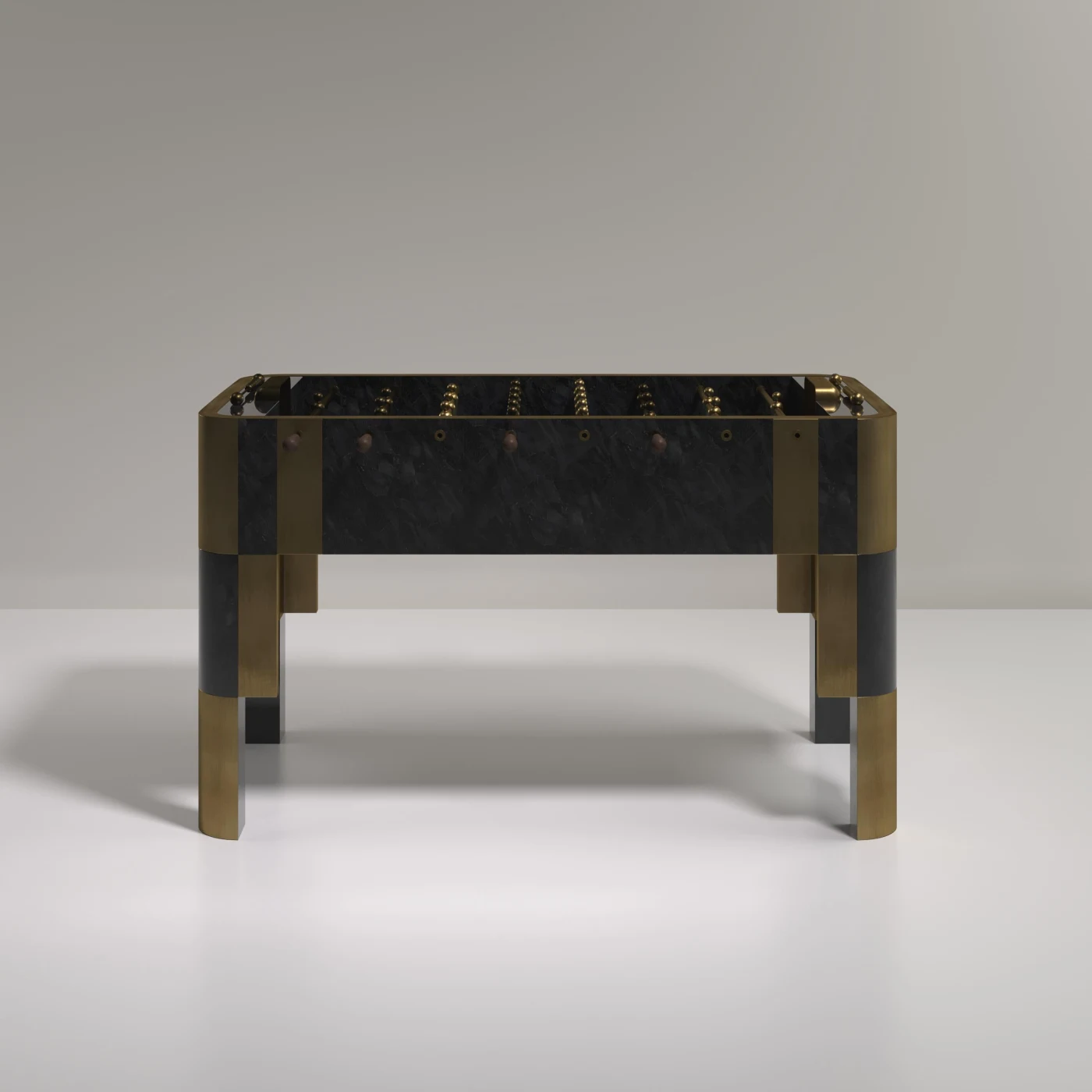 Shagreen Stingray Foosball Table with Bronze-Patina Brass Accents