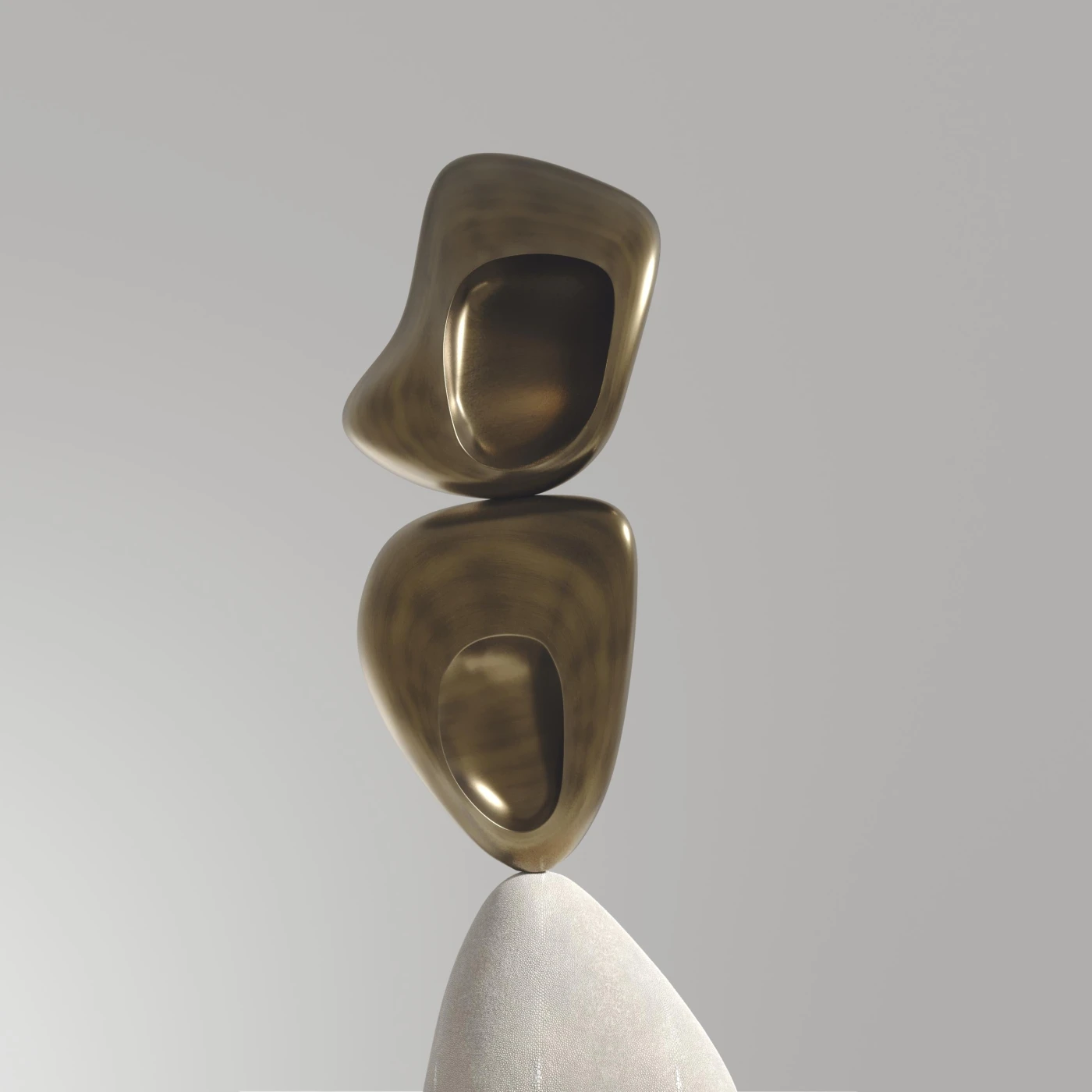 Shagreen Table Lamp with Bronze Patina Brass Details