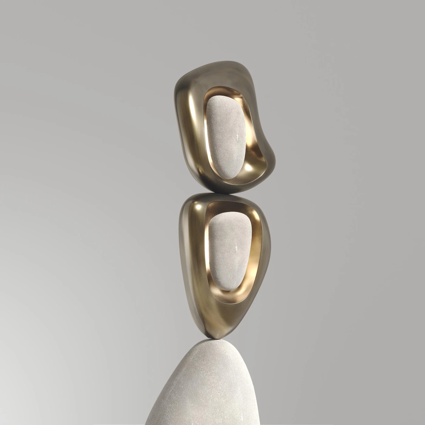 Shagreen Table Lamp with Bronze Patina Brass Details