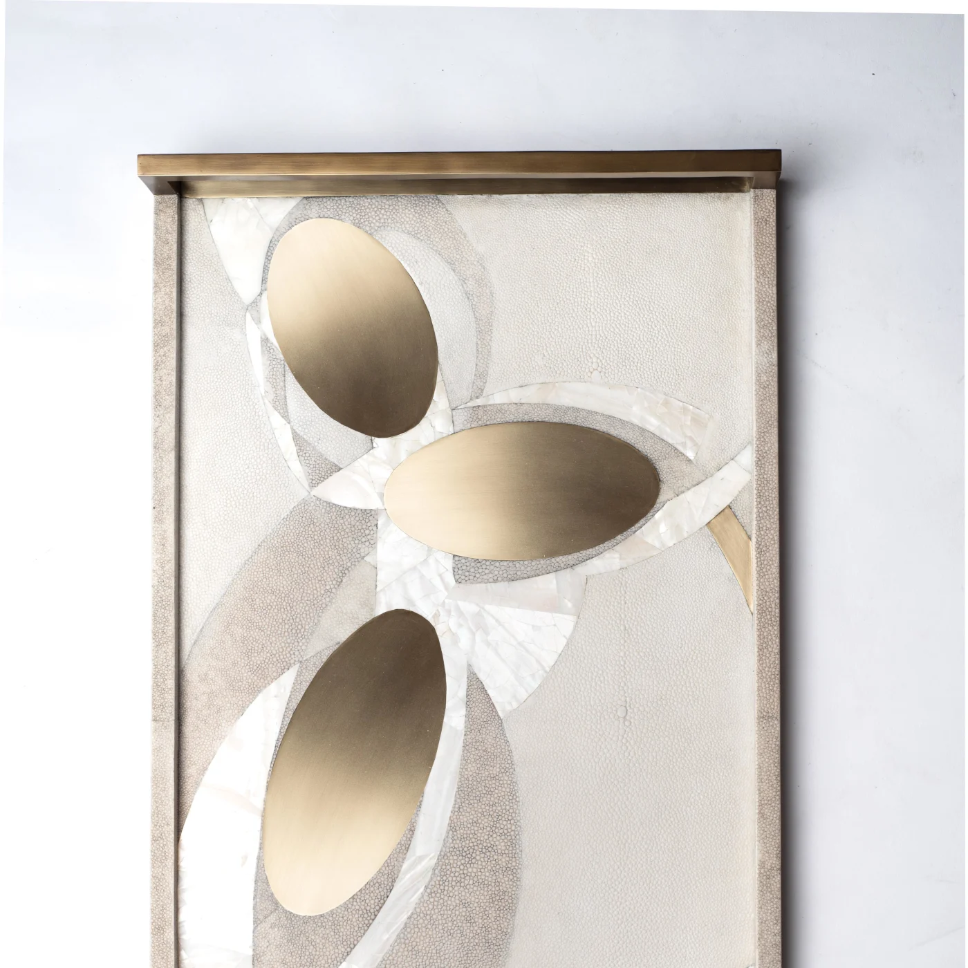 Shagreen Tray with Mother of Pearl and Brass Inserts