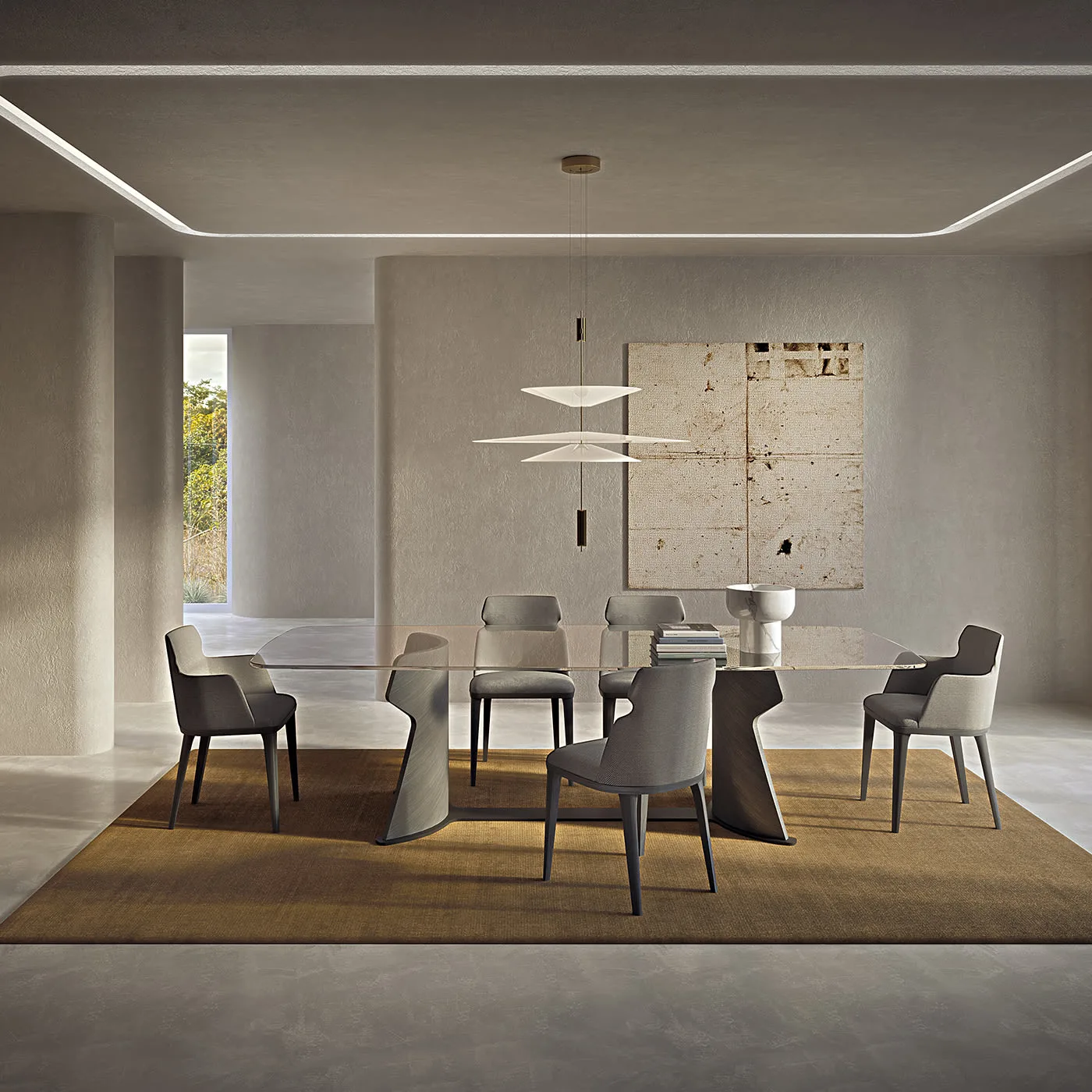 Shape Rectangular Glass Dining Table