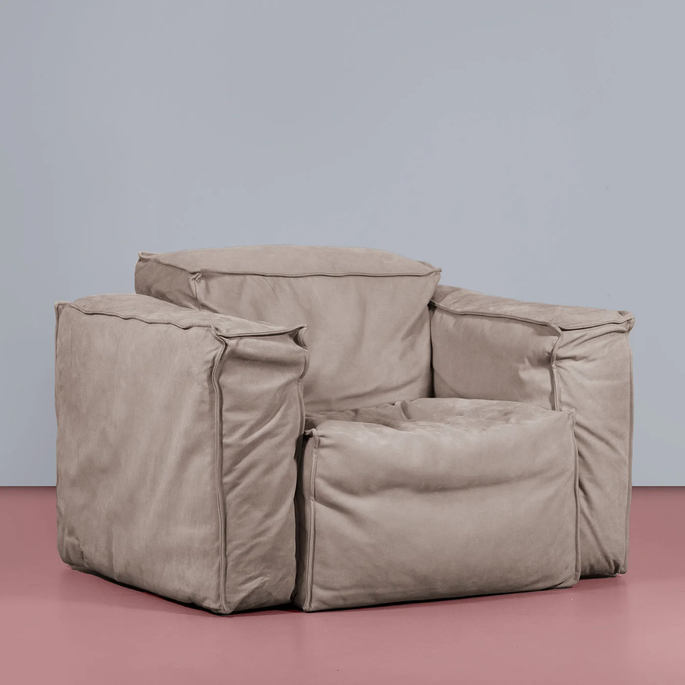 Sibylia Beige Leather Armchair