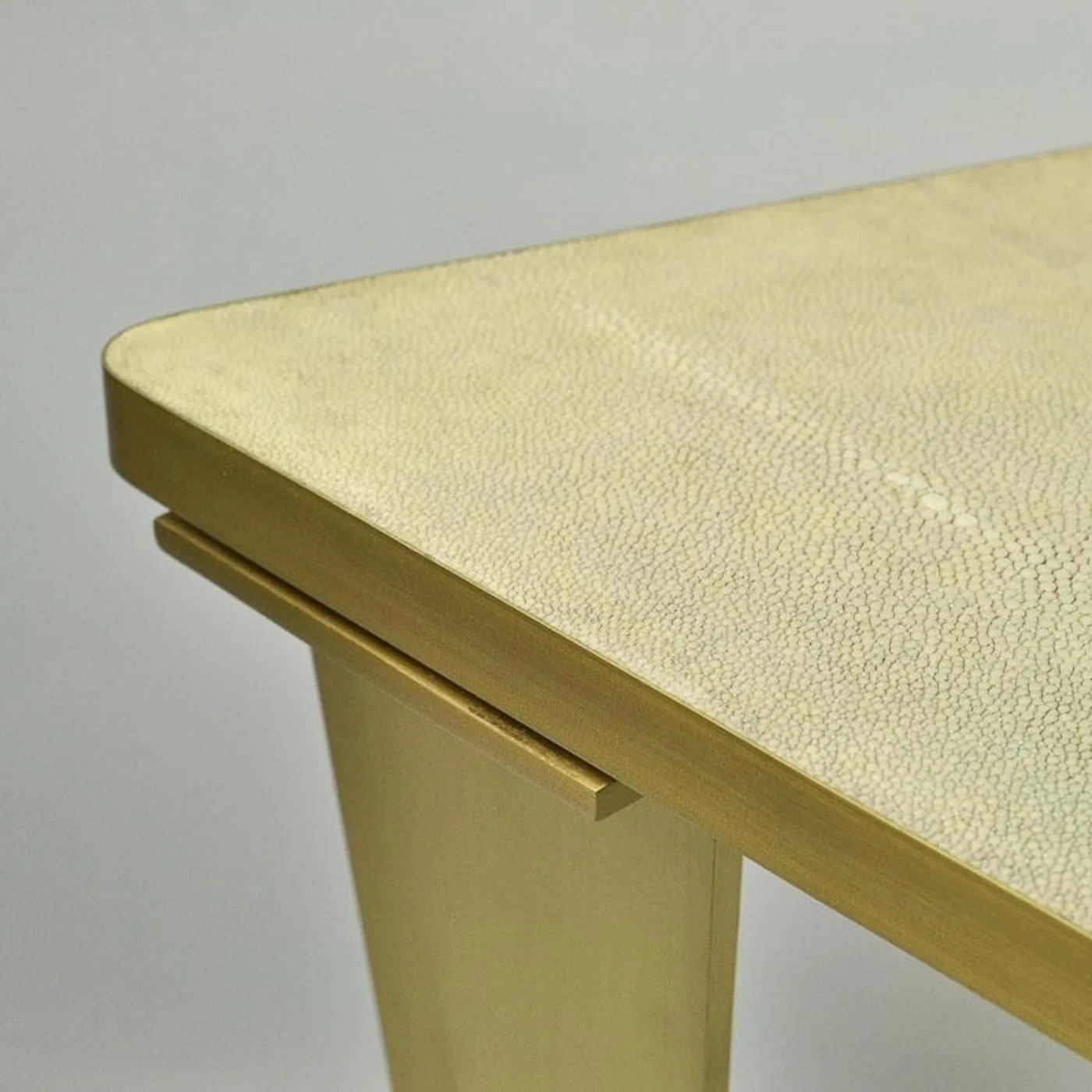 Side Table In Brass And Shagreen