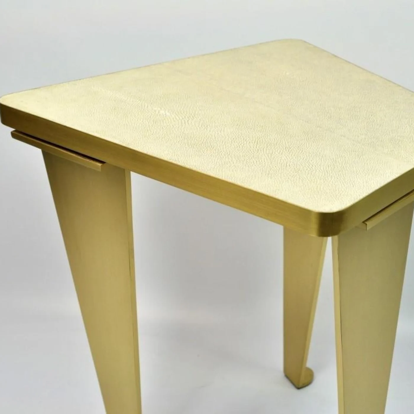 Side Table In Brass And Shagreen