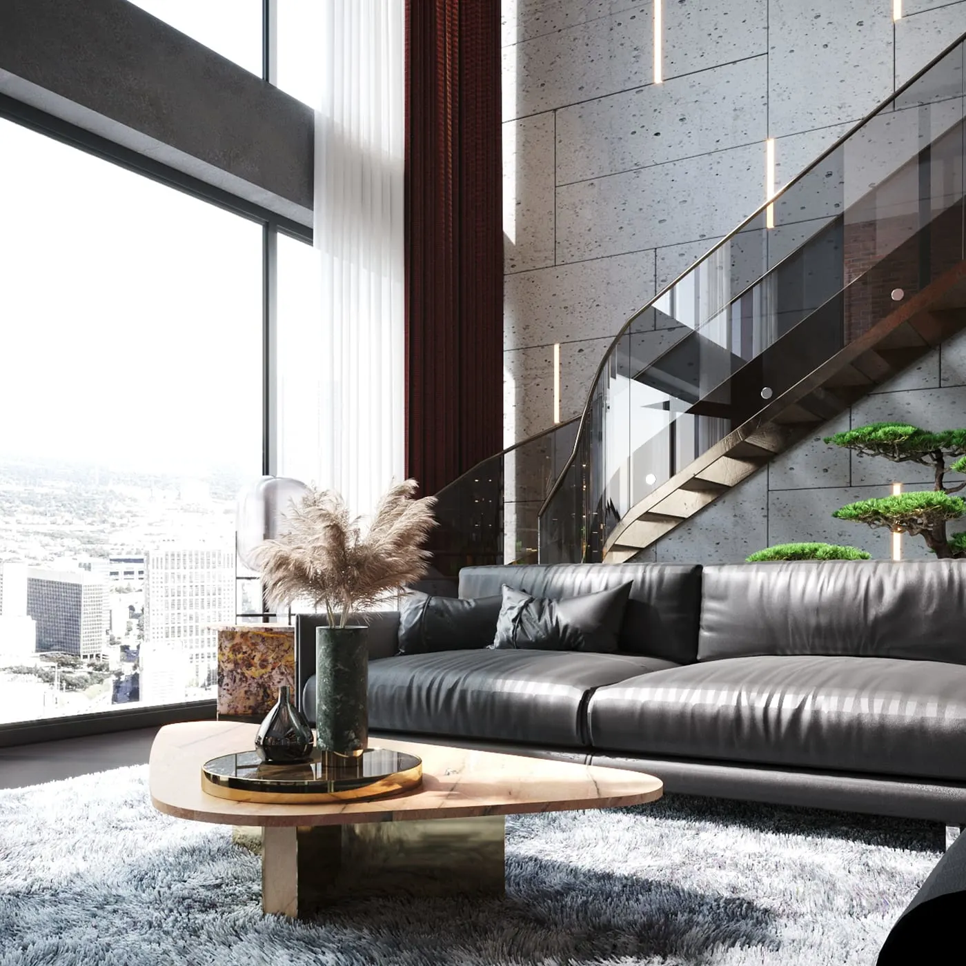 Silas Pink Marble Coffee Table