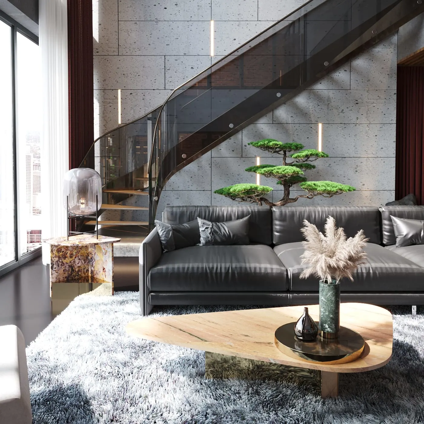 Silas Pink Marble Coffee Table