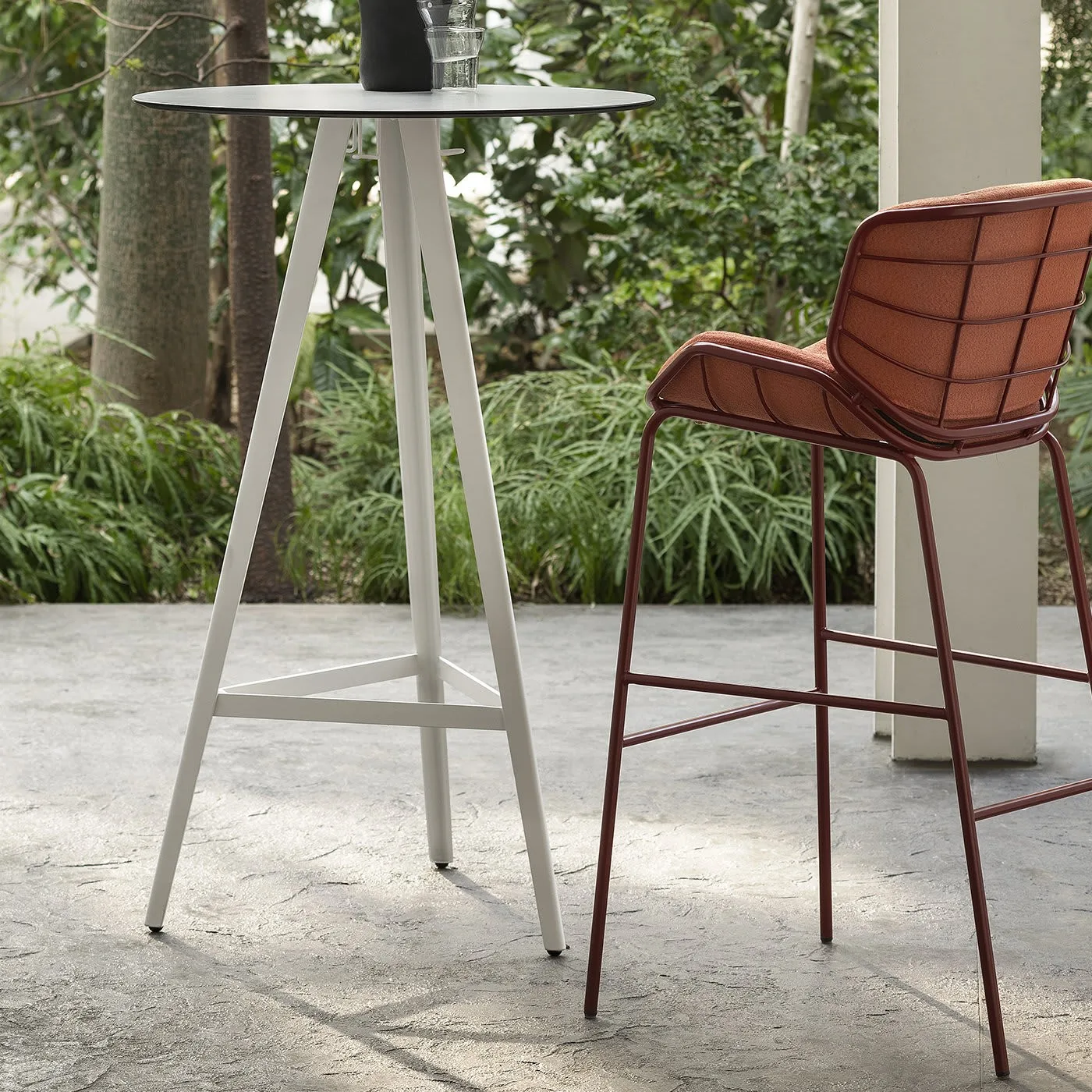 Skin Red Bar Stool By Giacomo Cattani
