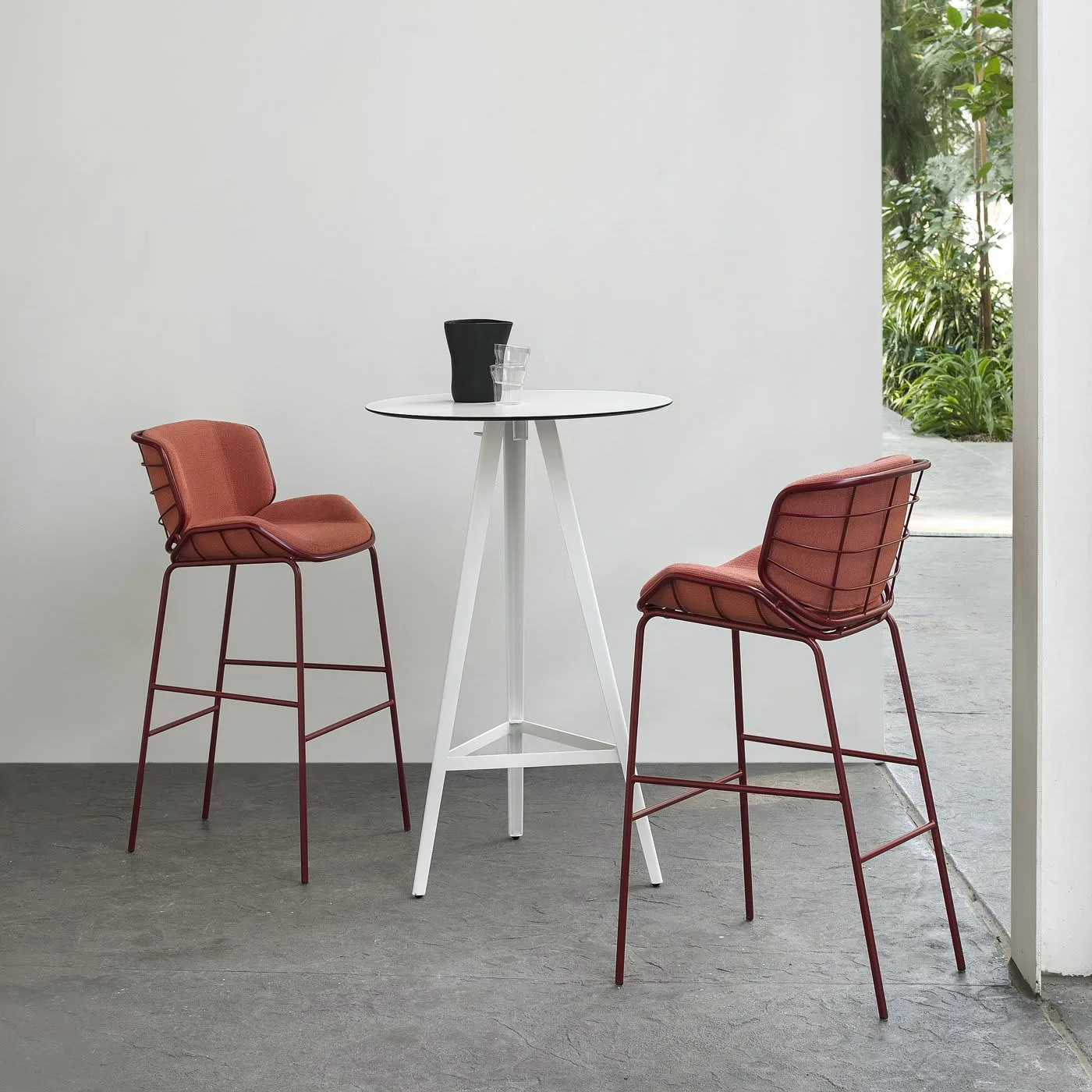 Skin Red Bar Stool By Giacomo Cattani