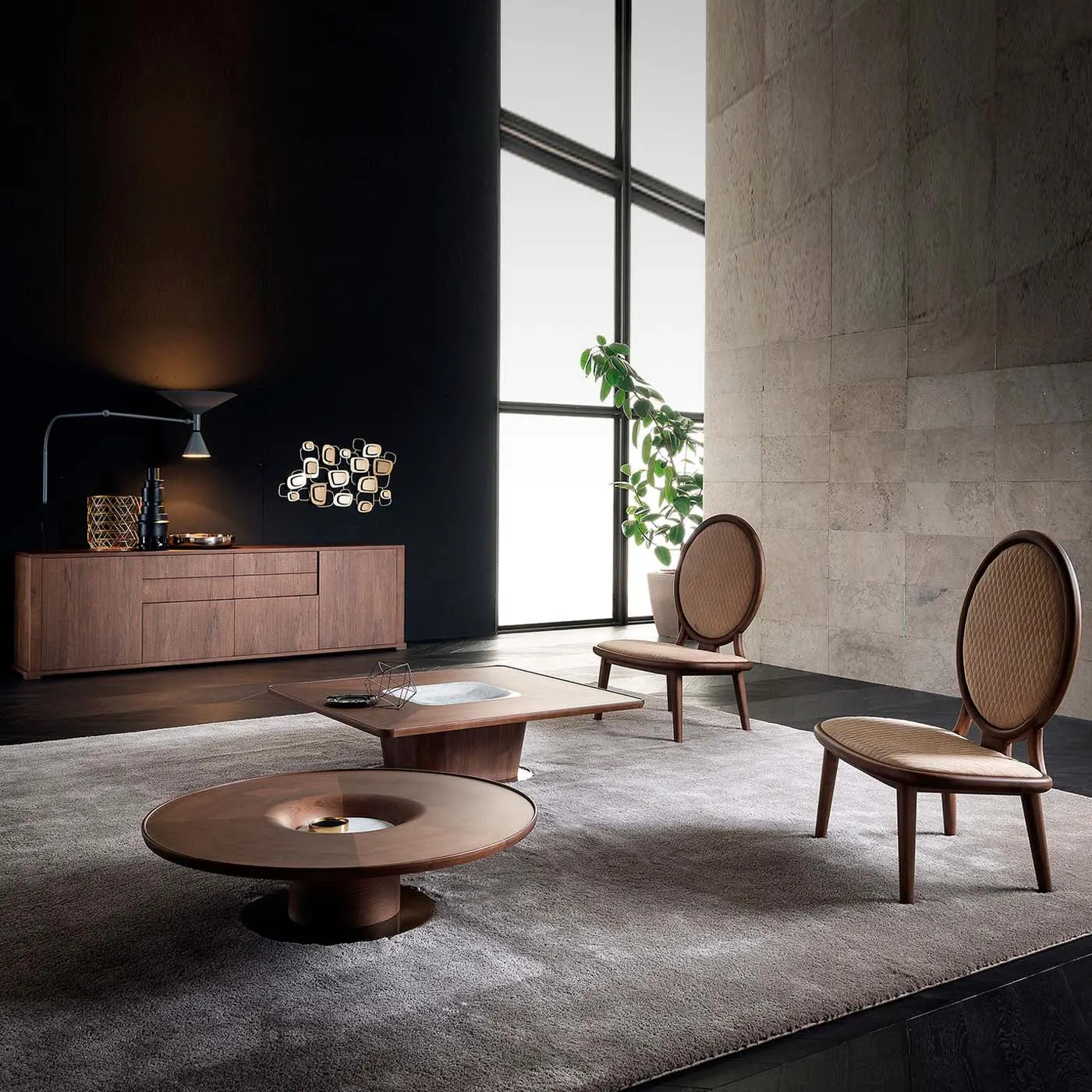 Slash Walnut & Carrara Marble Coffee Table